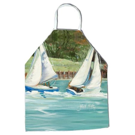 Carolines Treasures Carolines Treasures JMK1291APRON Boats On The Bay Sailboats Apron JMK1291APRON